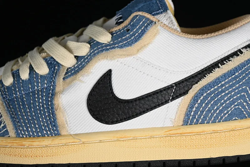 All categories Air Jordan Jordan series basketball shoes Air Jordan 1 Low Air Jordan 1 Low SE "WRMK" AJ1 Joe 1 Sashiko embroidery low-top cultural casual sneakers FN7670-493